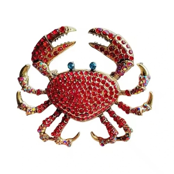 Red Crystal Crystal Brooch - Picture 8 of 9